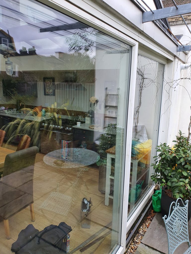 Locked Wooden Lift and Slide Door