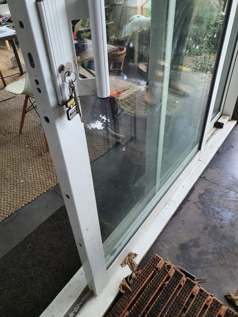 Unlocked Wooden Lift and Slide Door